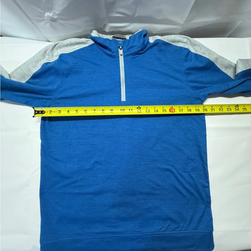 Puma Athletic Men’s Blue Quarter-Zip Sweater with Gray‎ Trim